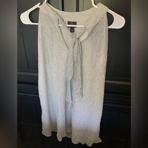 Shimmery silver tank blouse (size large)